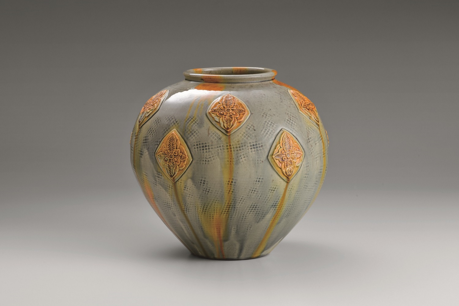 本人作】 真作保証 14代 中里太郎右衛門 (忠寛) 唐津華文鉢 日展 佐賀 